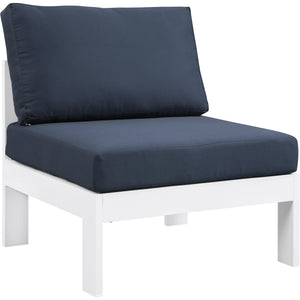 Meridian Nizuc Navy Water Resistant Fabric Outdoor Patio Aluminum Armless Chair