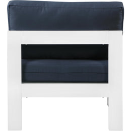 Meridian Nizuc Navy Water Resistant Fabric Outdoor Patio Aluminum Armless Chair