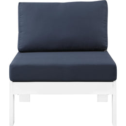 Meridian Nizuc Navy Water Resistant Fabric Outdoor Patio Aluminum Armless Chair