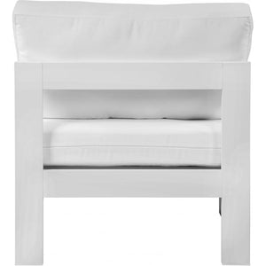 Meridian Nizuc White Water Resistant Fabric Outdoor Patio Aluminum Armless Chair