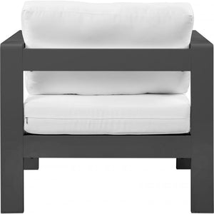 Meridian Nizuc White Water Resistant Fabric Outdoor Patio Aluminum Arm Chair