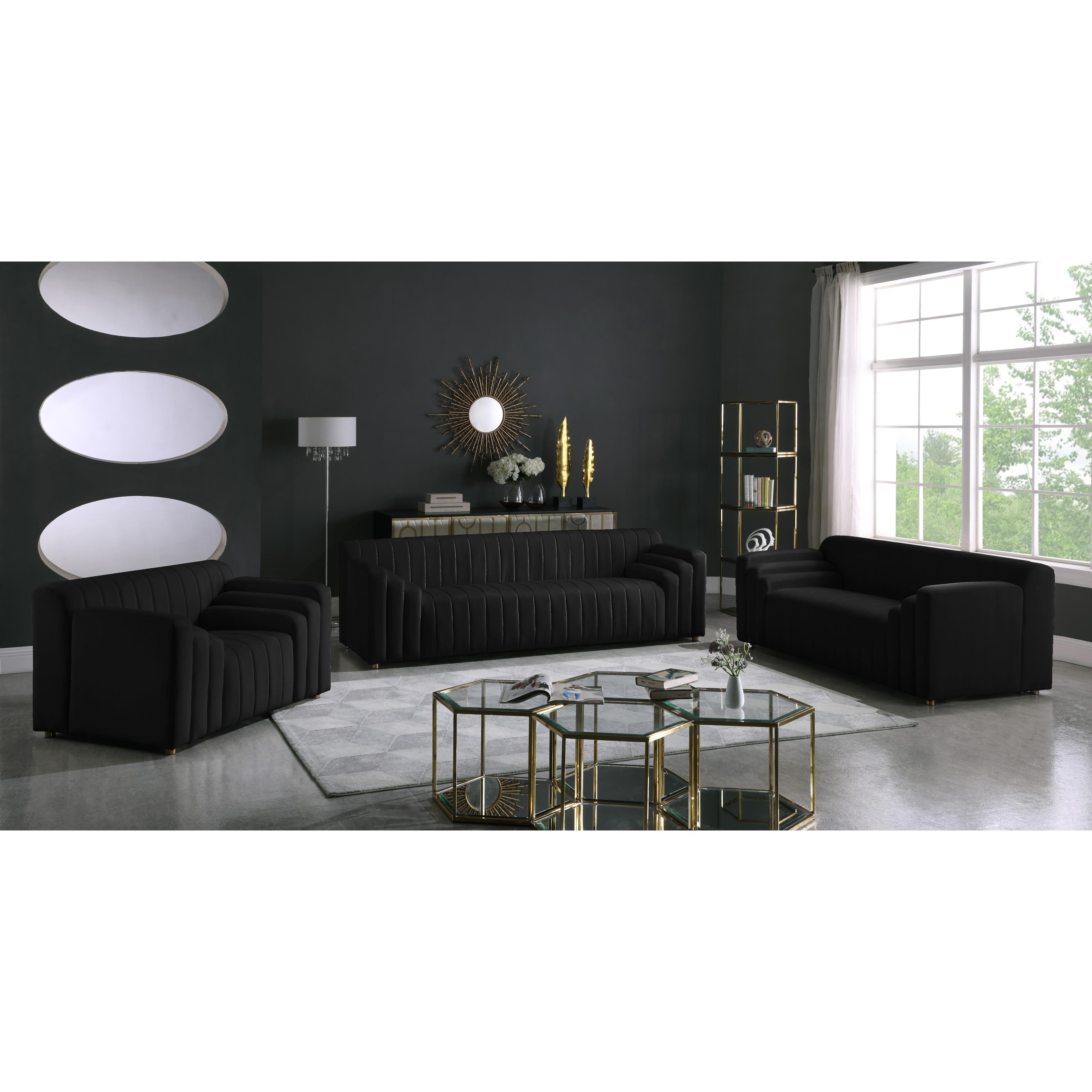 Meridian Naya Black Velvet Chair