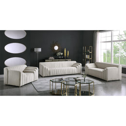 Meridian Naya Cream Velvet Chair