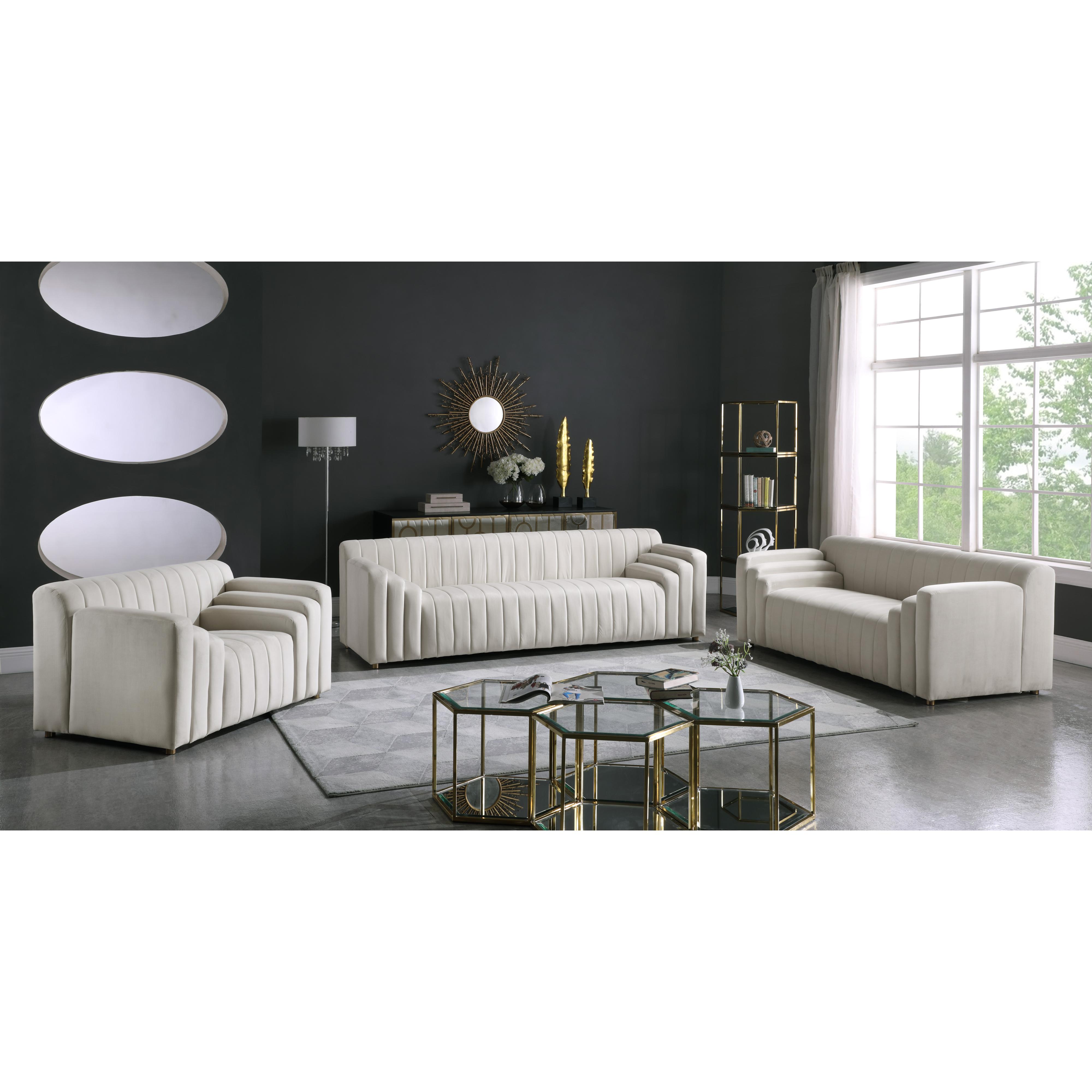 Meridian Naya Cream Velvet Chair