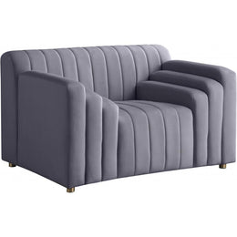 Meridian Naya Grey Velvet Chair