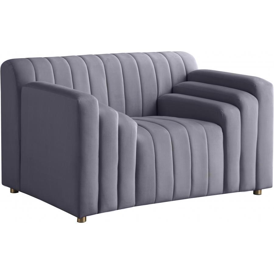Meridian Naya Grey Velvet Chair