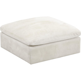Meridian Cozy Cream Velvet Ottoman
