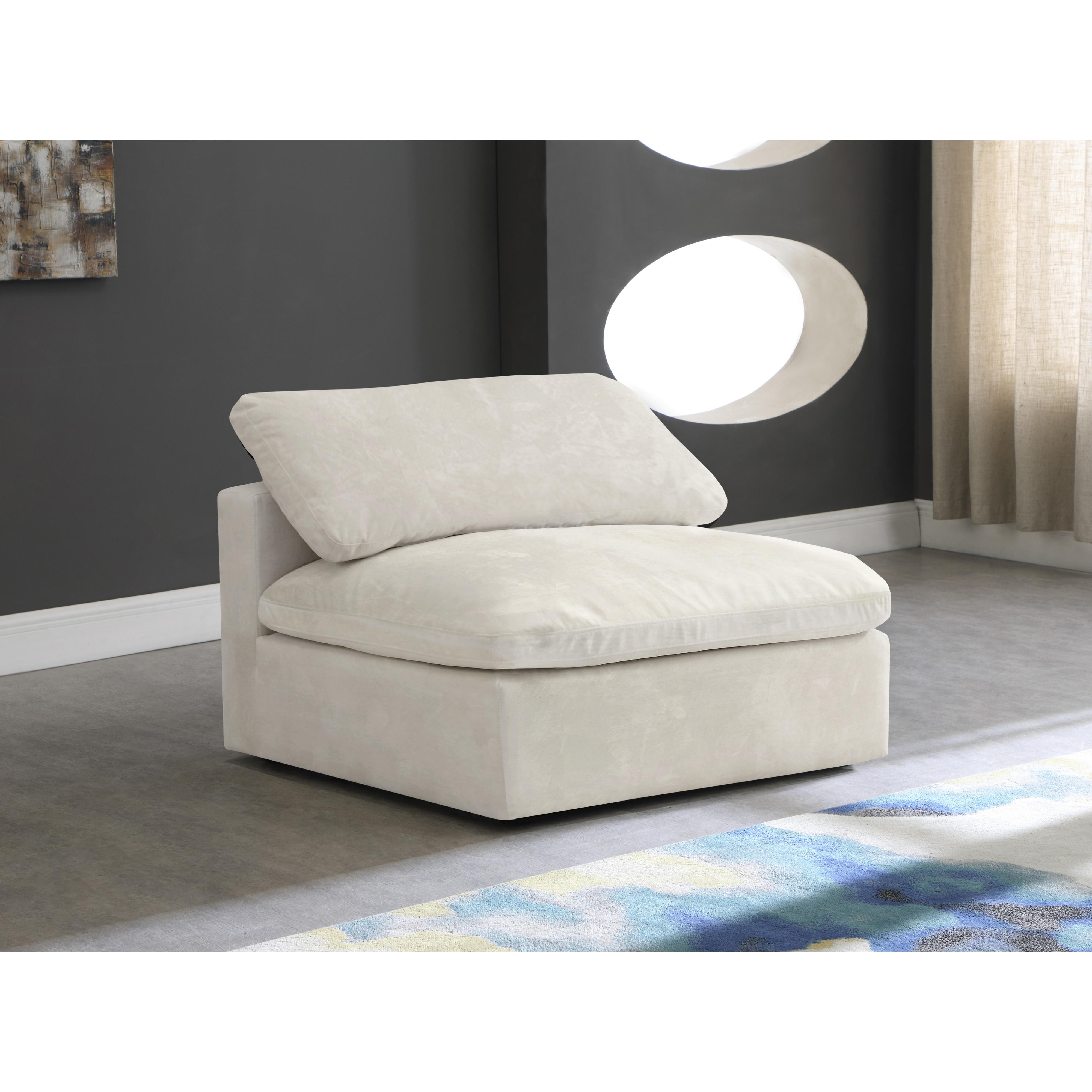 Meridian Cozy Cream Velvet Chair