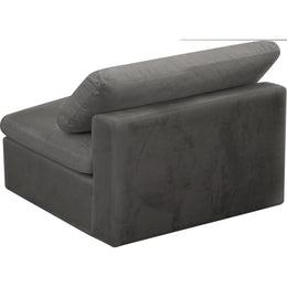 Meridian Cozy Grey Velvet Chair