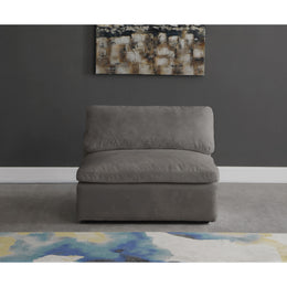 Meridian Cozy Grey Velvet Chair