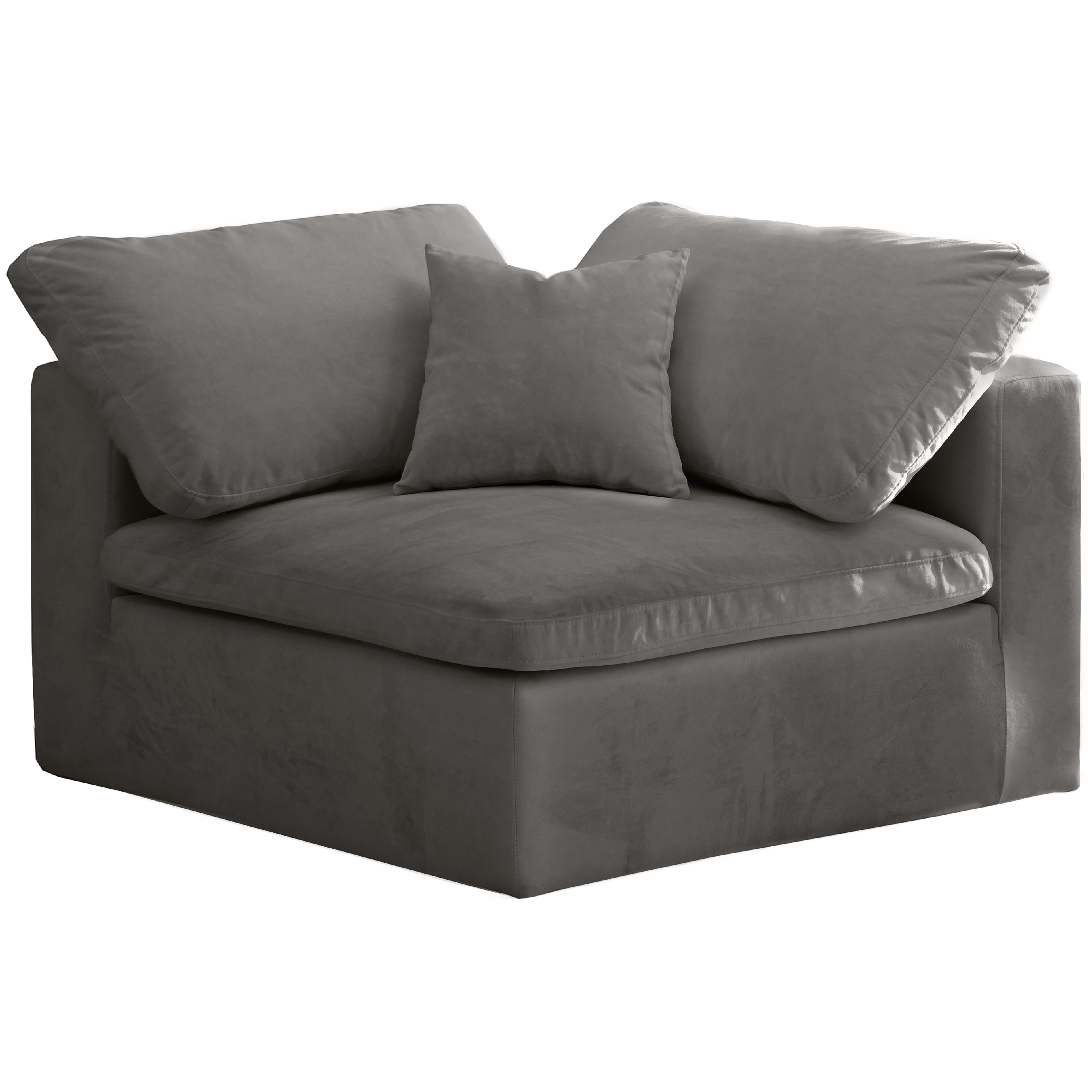 Meridian Cozy Grey Velvet Chair
