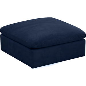Meridian Cozy Navy Velvet Ottoman
