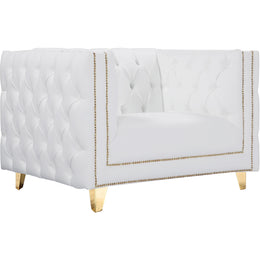 Meridian Michelle White Vegan Leather Chair