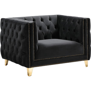 Meridian Michelle Black Velvet Chair