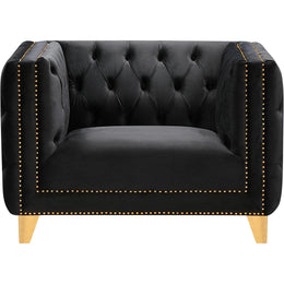 Meridian Michelle Black Velvet Chair