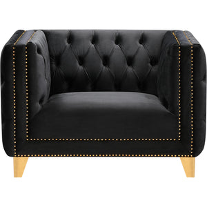 Meridian Michelle Black Velvet Chair