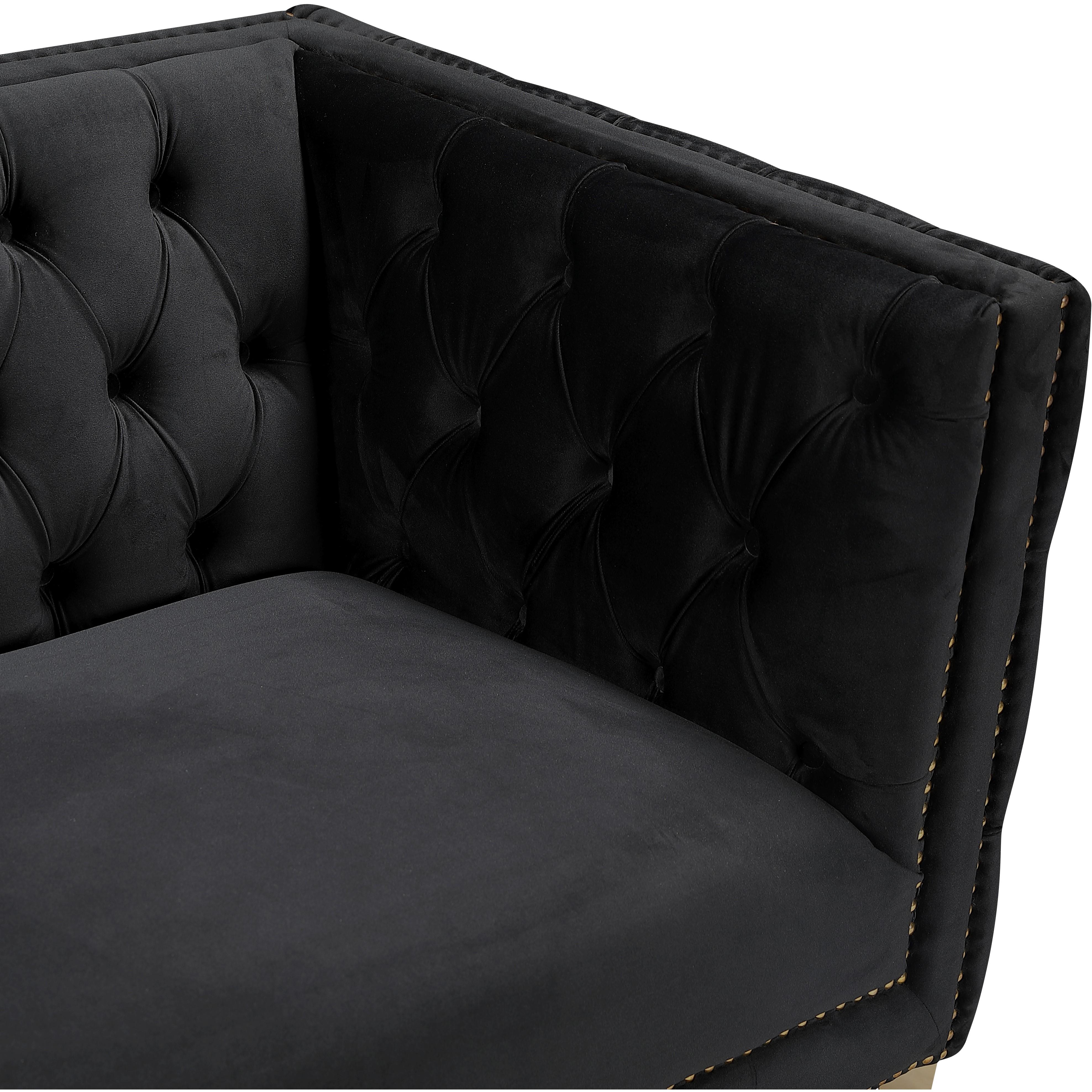 Meridian Michelle Black Velvet Chair