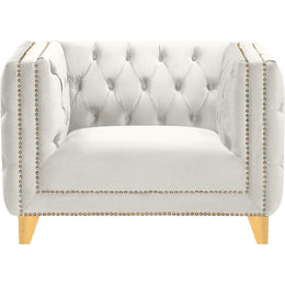 Meridian Michelle Cream Velvet Chair
