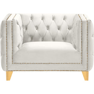Meridian Michelle Cream Velvet Chair