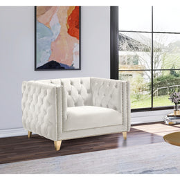 Meridian Michelle Cream Velvet Chair