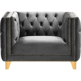 Meridian Michelle Grey Velvet Chair