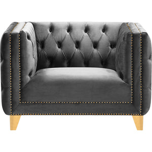 Meridian Michelle Grey Velvet Chair