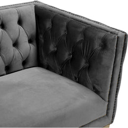 Meridian Michelle Grey Velvet Chair