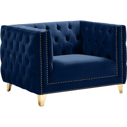 Meridian Michelle Navy Velvet Chair