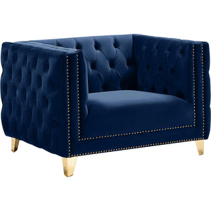Meridian Michelle Navy Velvet Chair