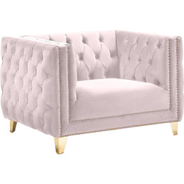 Meridian Michelle Pink Velvet Chair