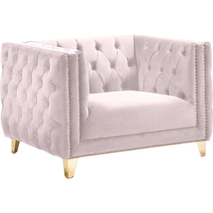 Meridian Michelle Pink Velvet Chair