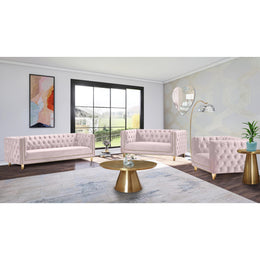 Meridian Michelle Pink Velvet Chair