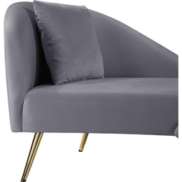 Meridian Nolan Grey Velvet Chaise