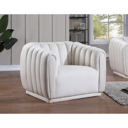 Meridian Dixie Cream Velvet Chair