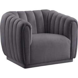 Meridian Dixie Grey Velvet Chair