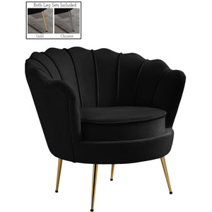 Meridian Gardenia Black Velvet Chair