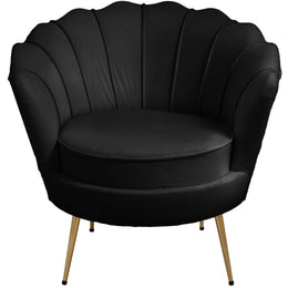Meridian Gardenia Black Velvet Chair