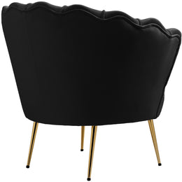 Meridian Gardenia Black Velvet Chair