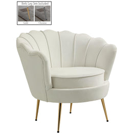 Meridian Gardenia Cream Velvet Chair