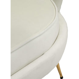 Meridian Gardenia Cream Velvet Chair