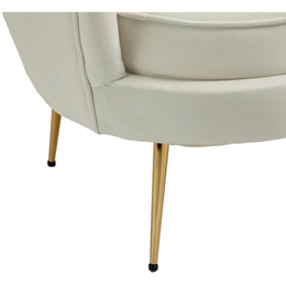 Meridian Gardenia Cream Velvet Chair