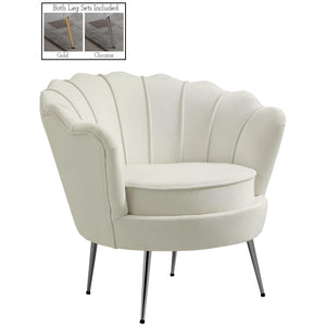 Meridian Gardenia Cream Velvet Chair
