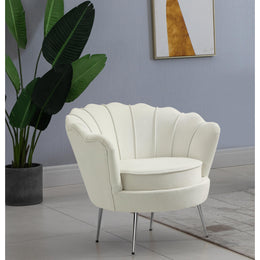 Meridian Gardenia Cream Velvet Chair