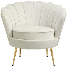 Meridian Gardenia Cream Velvet Chair