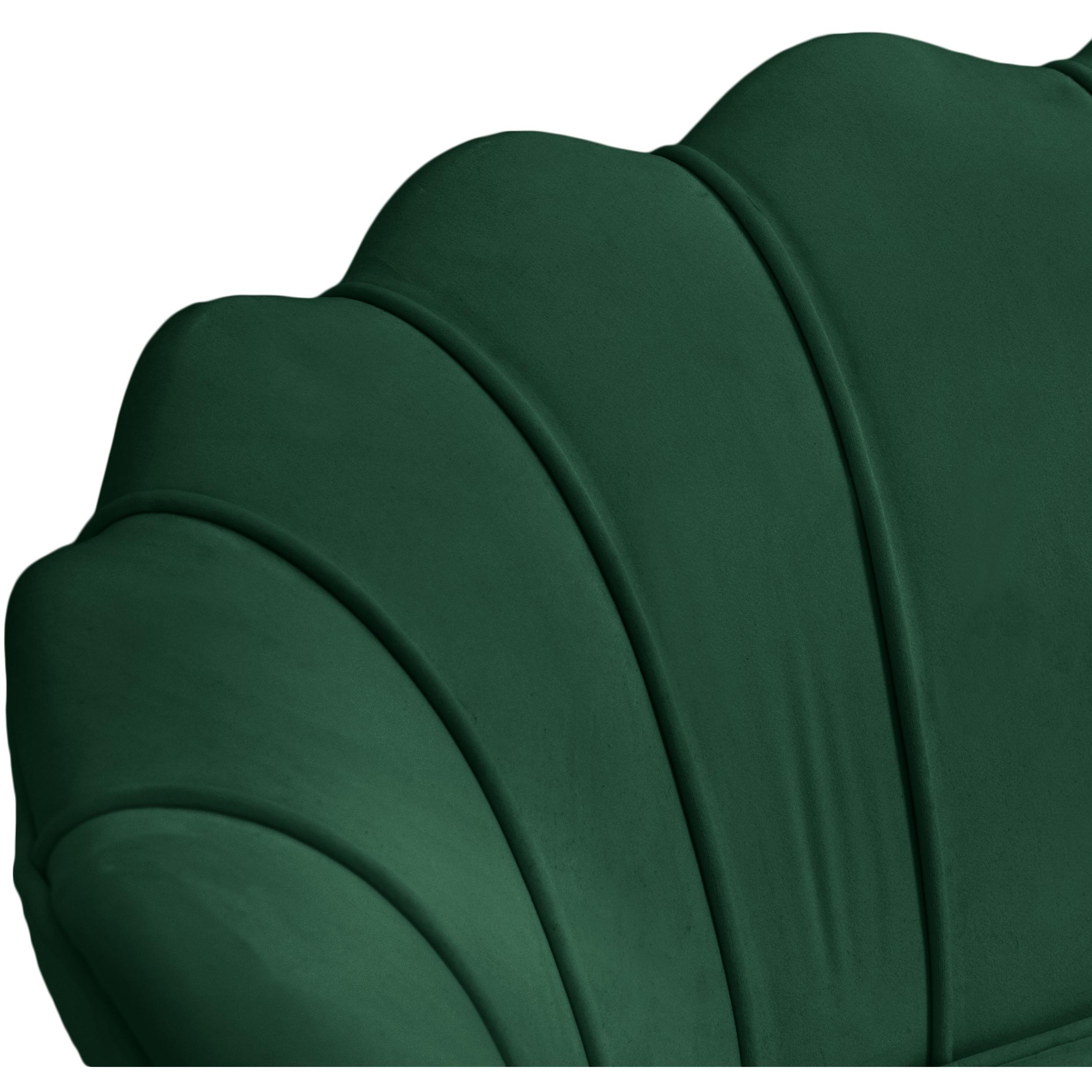 Meridian Gardenia Green Velvet Chair