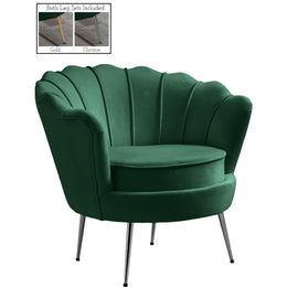 Meridian Gardenia Green Velvet Chair