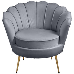 Meridian Gardenia Grey Velvet Chair