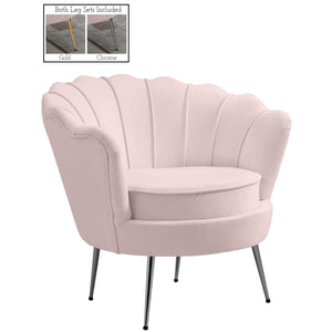 Meridian Gardenia Pink Velvet Chair