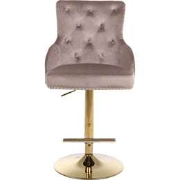 Meridian Claude Pink Velvet Adjustable Stool
