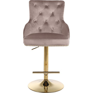 Meridian Claude Pink Velvet Adjustable Stool
